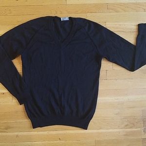 Mens Dior V-neck Wool sweater-BLACK sz with detail